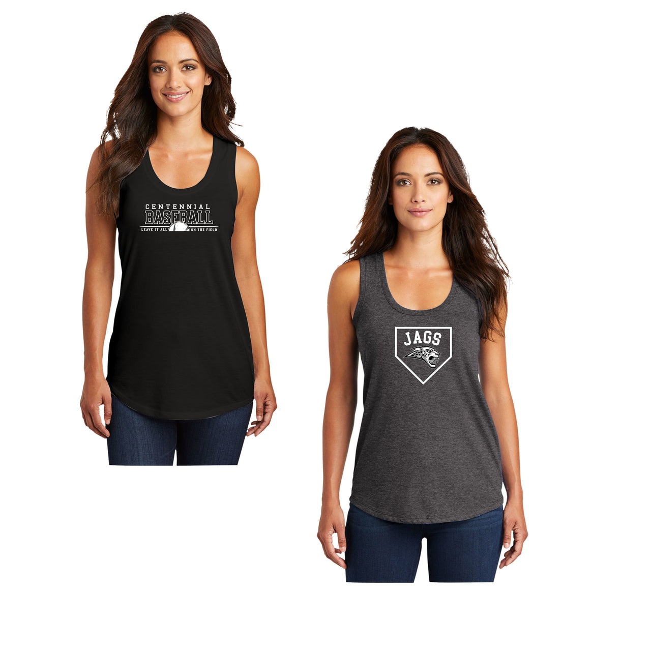 Ladies Perfect Tri ® Racerback Tank - (Centennial Jaguar Baseball)