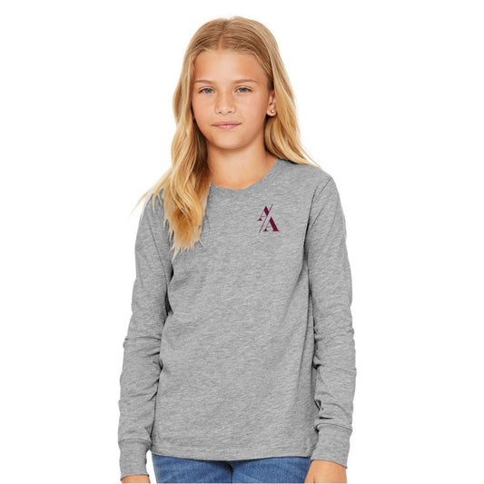 Youth - Long Sleeve Cotton/Poly Tee- (Adrenaline Baseball)