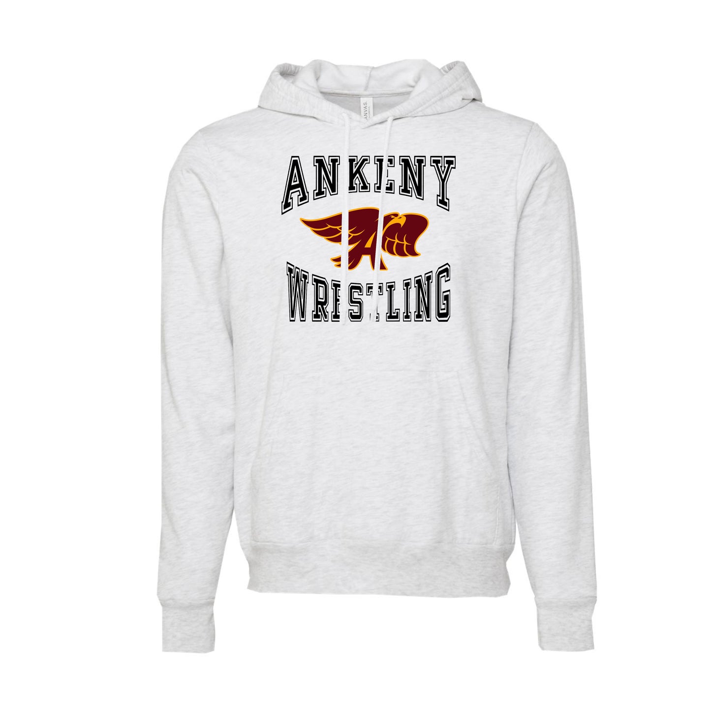 Adult - Unisex Hooded Pullover Sweatshirt - (Ankeny Hawks Wrestling)