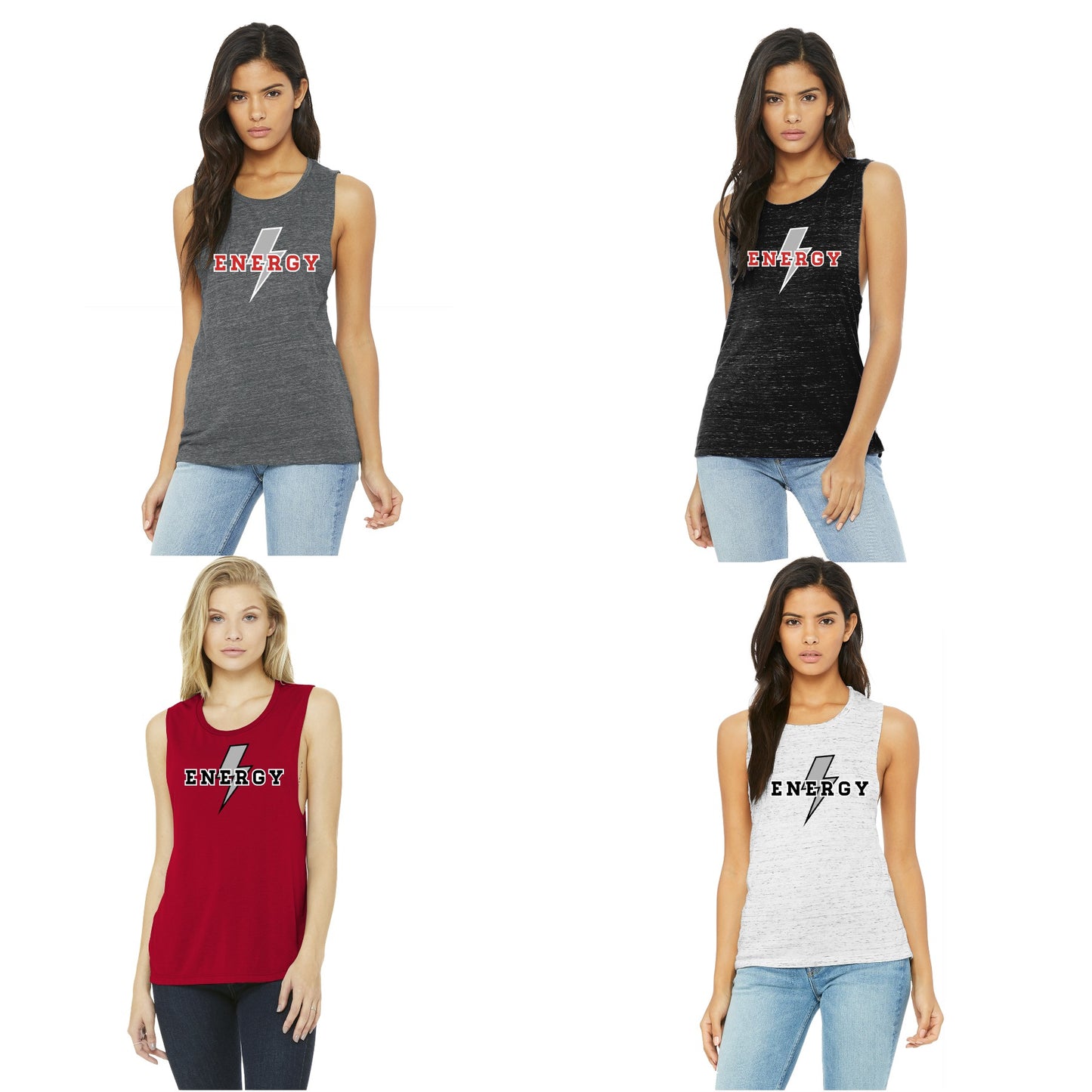 Ladies - Bella Flowy Muscle Tank - (Iowa Energy Baseball)