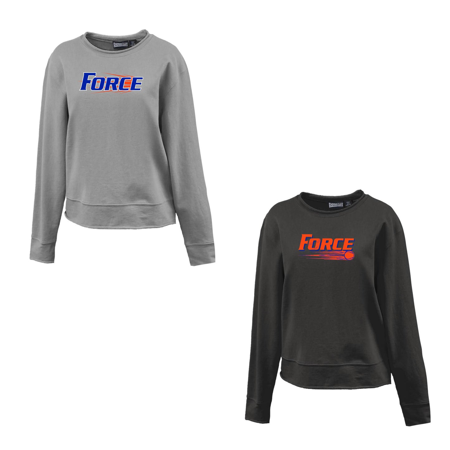 Ladies - Rolled Edge Crew Long Sleeve Tee - (Force Softball)