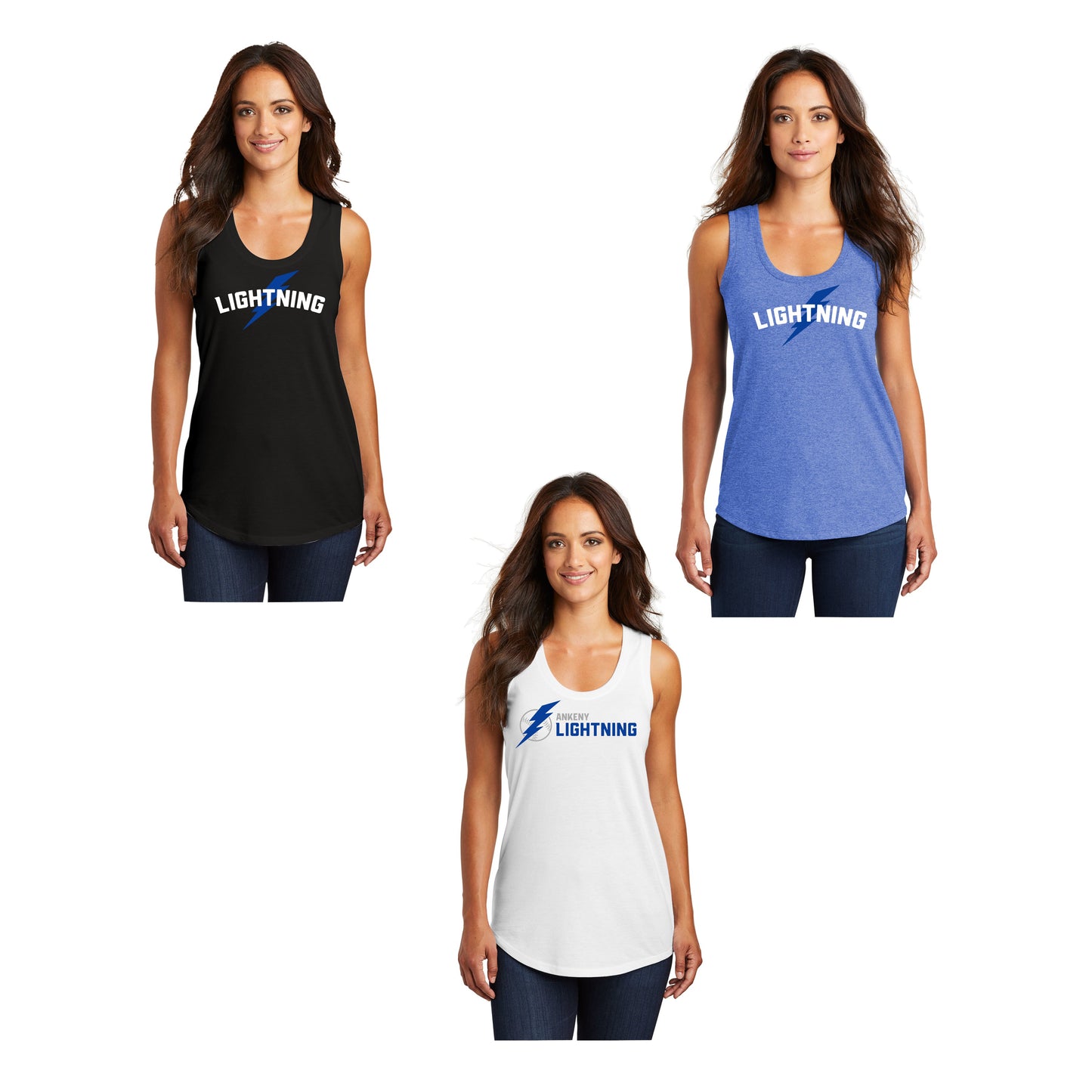 Ladies - District Tri ® Racerback Tank - (Lightning Baseball)