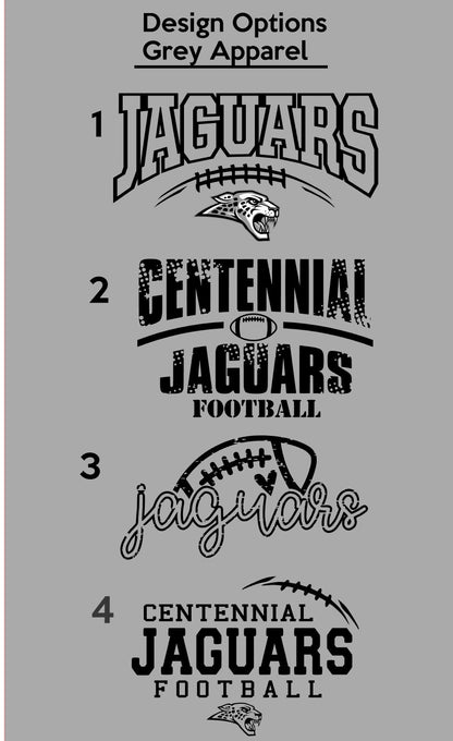 Adult - Unisex Vneck Tee - (4 Design Options) (Centennial Jaguars Football 2023)