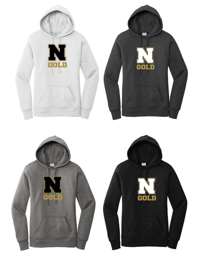 Ladies - Core Fleece Pullover Hooded Sweatshirt -(Nebraska Gold)