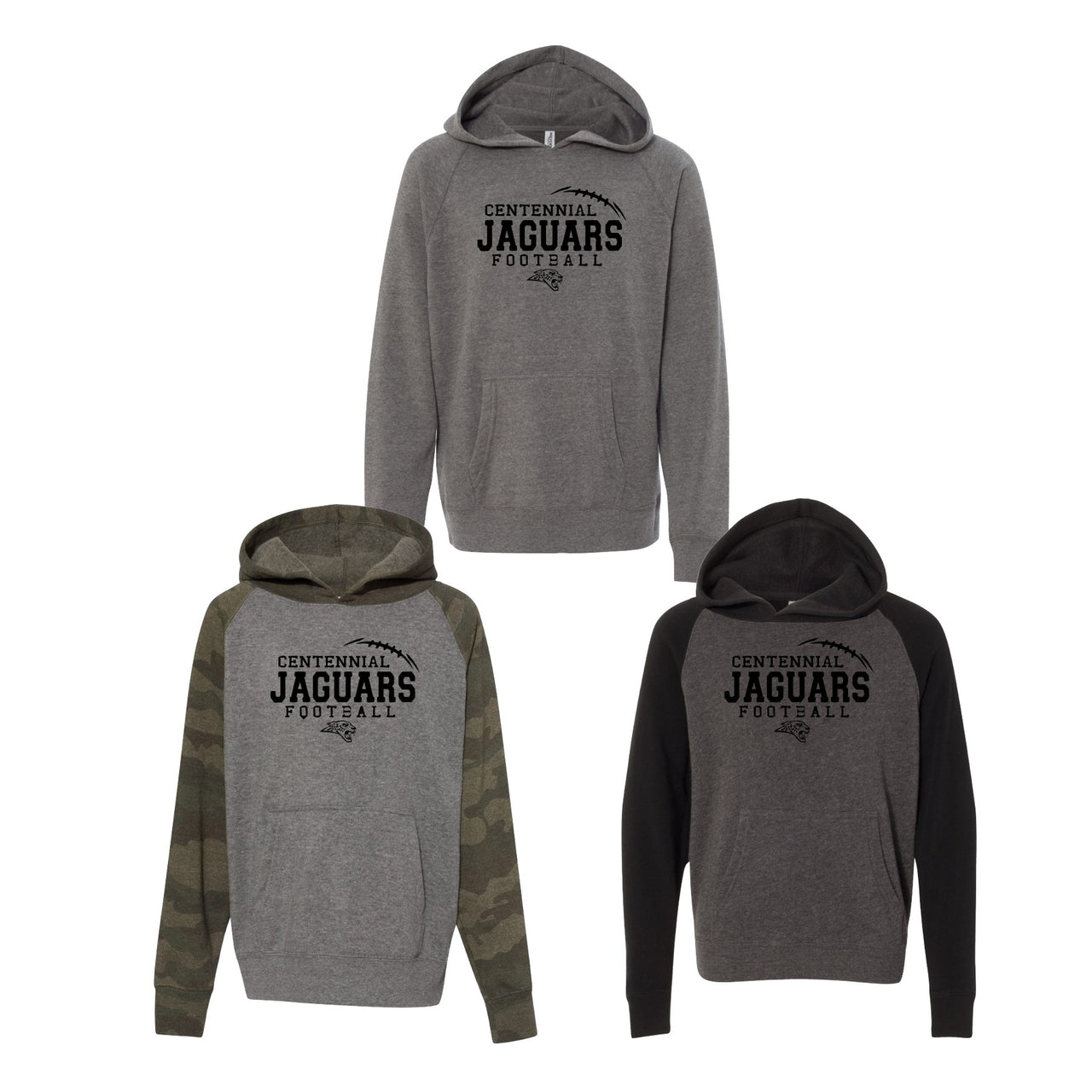 Youth - Unisex Special Blend Raglan Hooded Sweatshirt - (Centennial Jaguars Football 2023)