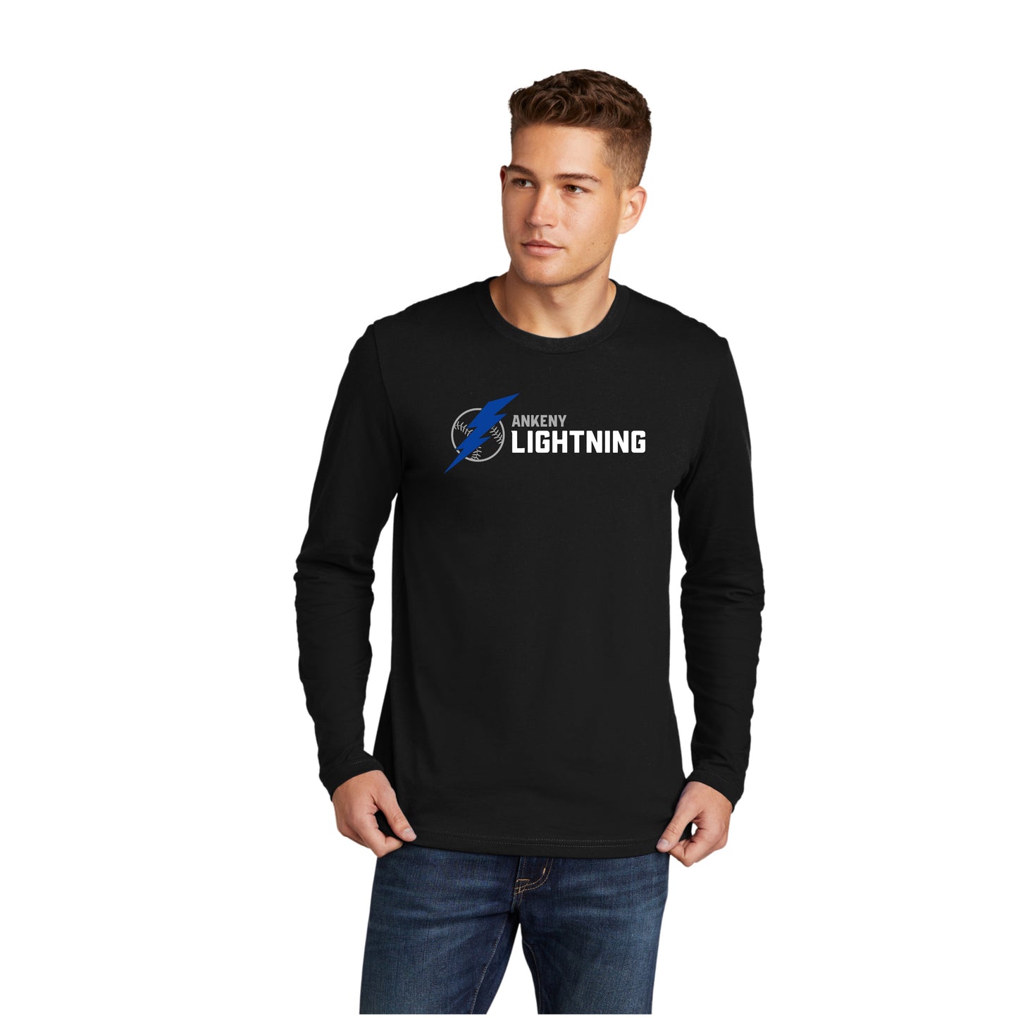 Adult & Youth - Next Level Long Sleeve Tee- (Lightning Baseball)