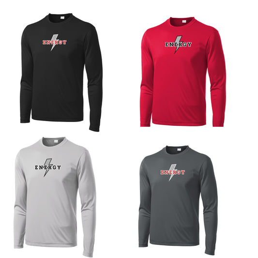 Adult & Youth - Sport Tek Polyester Long Sleeve Tee (Iowa Energy Baseball)