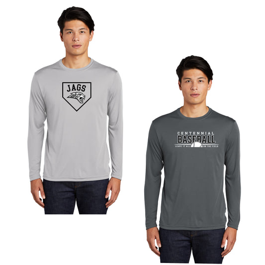 Adult - Unisex Polyester Long Sleeve Tee -  (Centennial Jaguar Baseball)