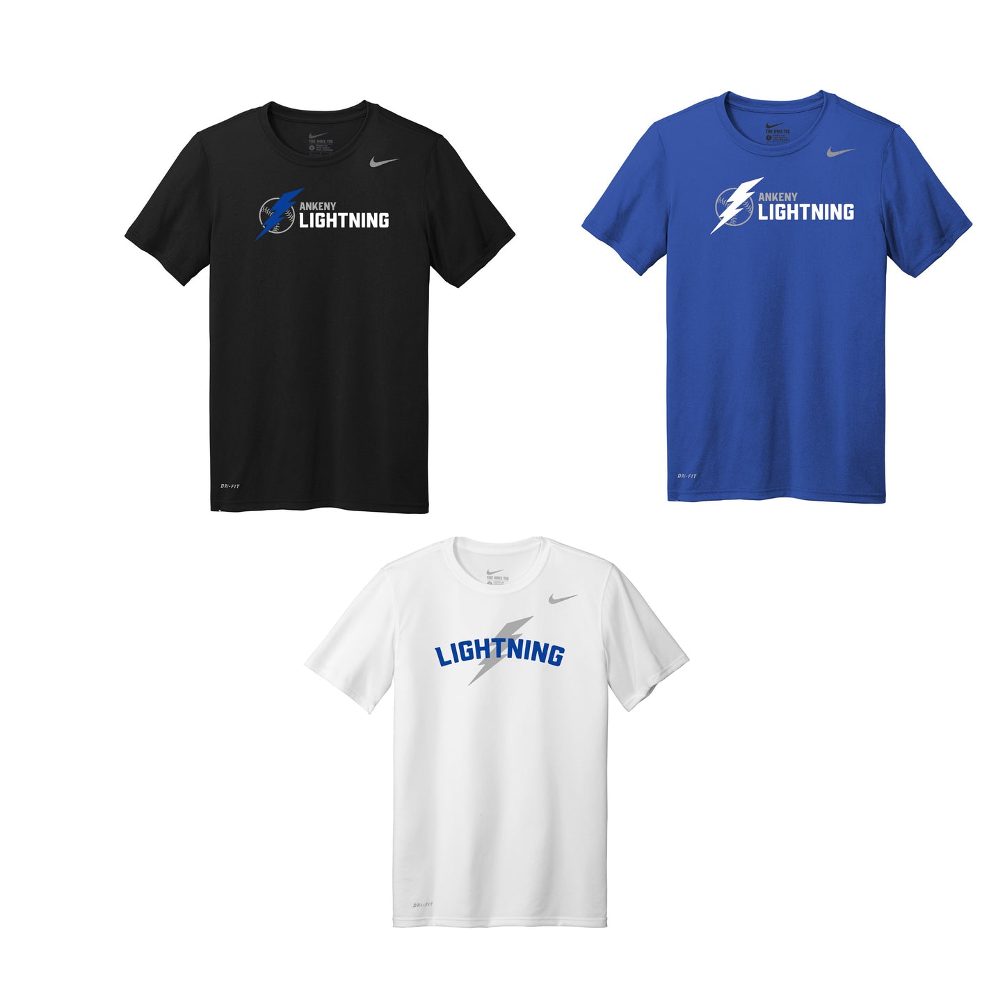 Adult & Youth - Nike Polyester Tee - (Lightning Baseball)