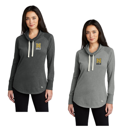 Ladies - New Era Sueded Cotton Blend Cowl Tee - (Nebraska Gold)