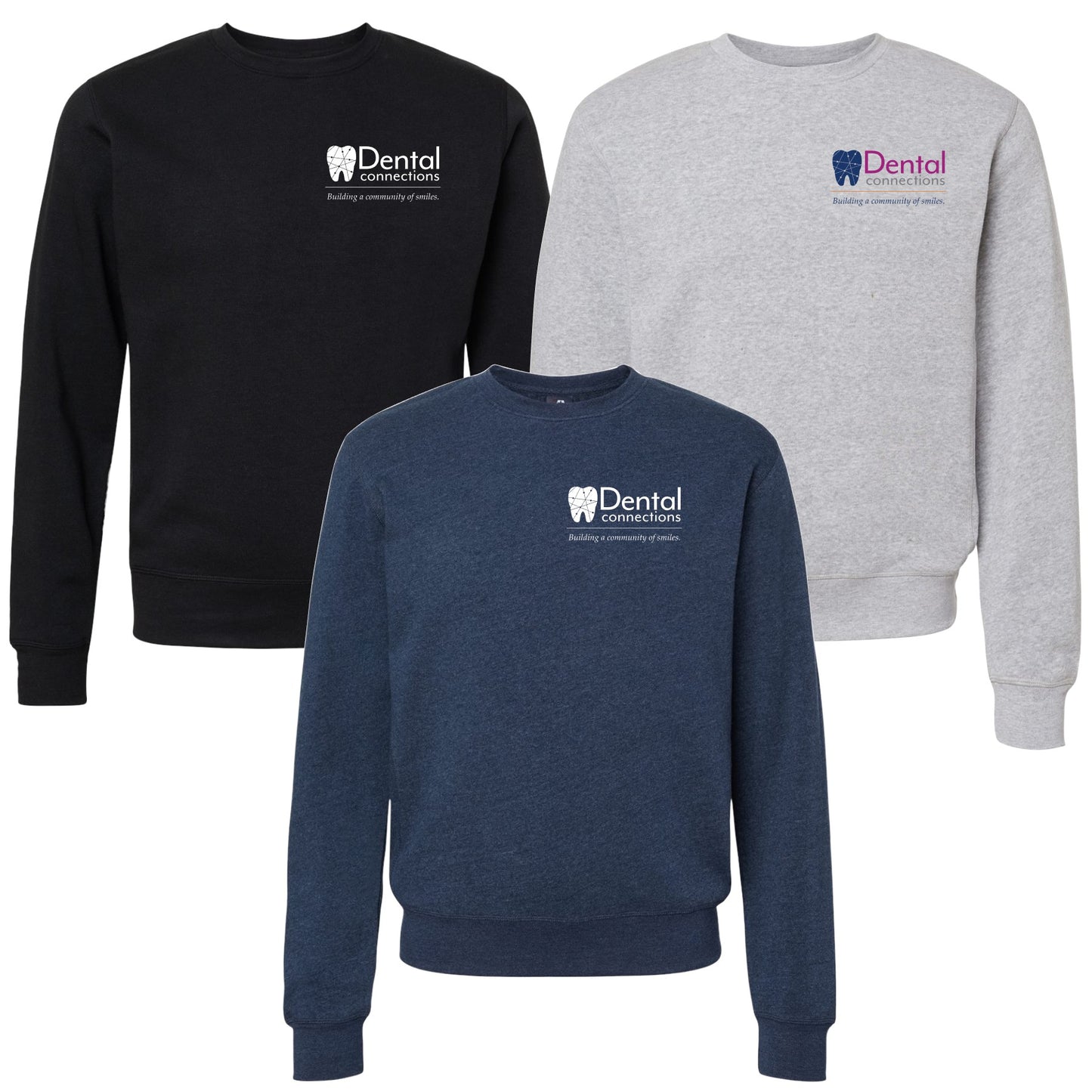 Adult - J. America - Triblend Fleece Crewneck Sweatshirt - (Dental Connections)