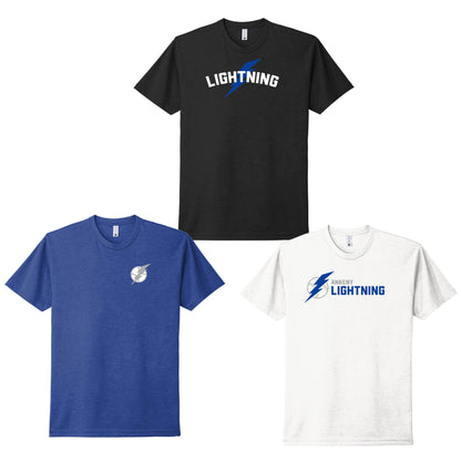 Adult & Youth- Next Level Cotton/Poly Tee - (Lightning Baseball)