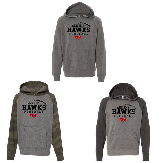 Youth - Unisex Hoodie - (Ankeny Hawks Football)