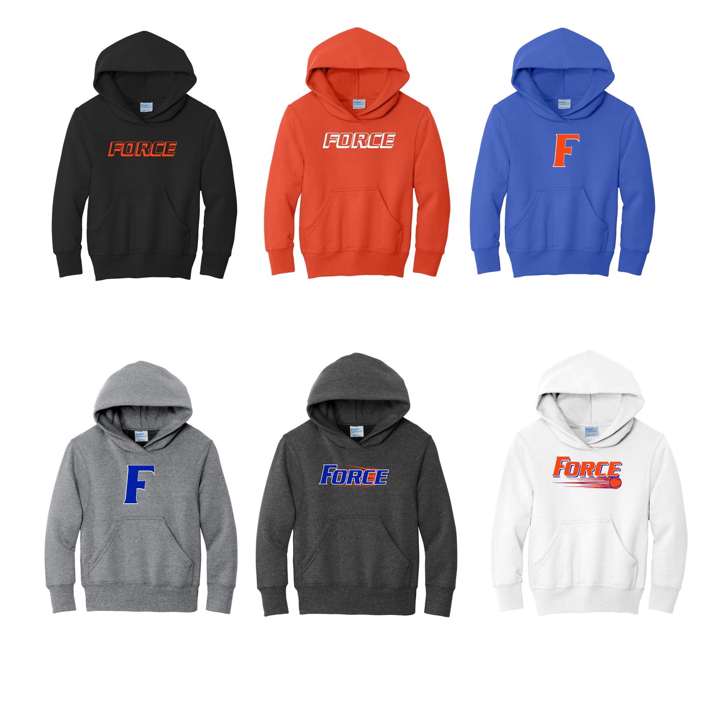 Youth - Core Fleece Pullover Hooded Sweatshirt - (Force Softball)