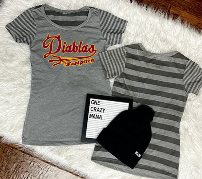 Youth (Girls) - Striped Jersey Short Sleeve Tee (Diablas)